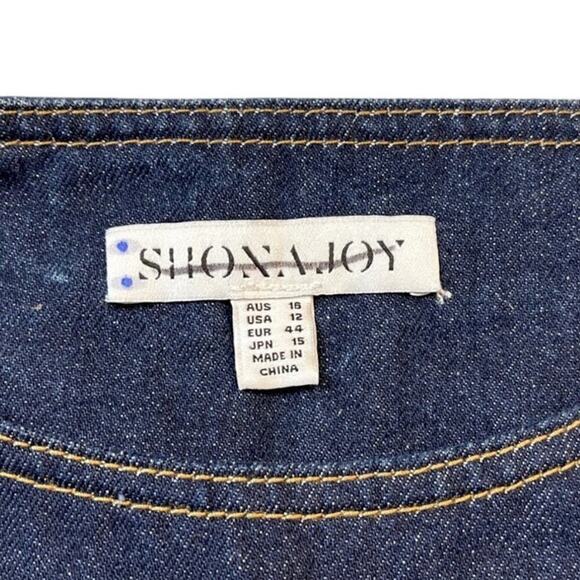 Shona Joy Womens Sz 12 Rita Patch Pocket Mini Dress in Deep Indigo Dark Wash NEW - Picture 8 of 10